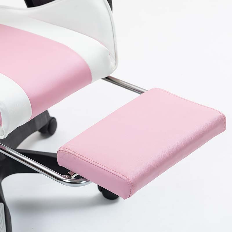 PowerGaming Apoio para pés Cadeira Branco+Rosa