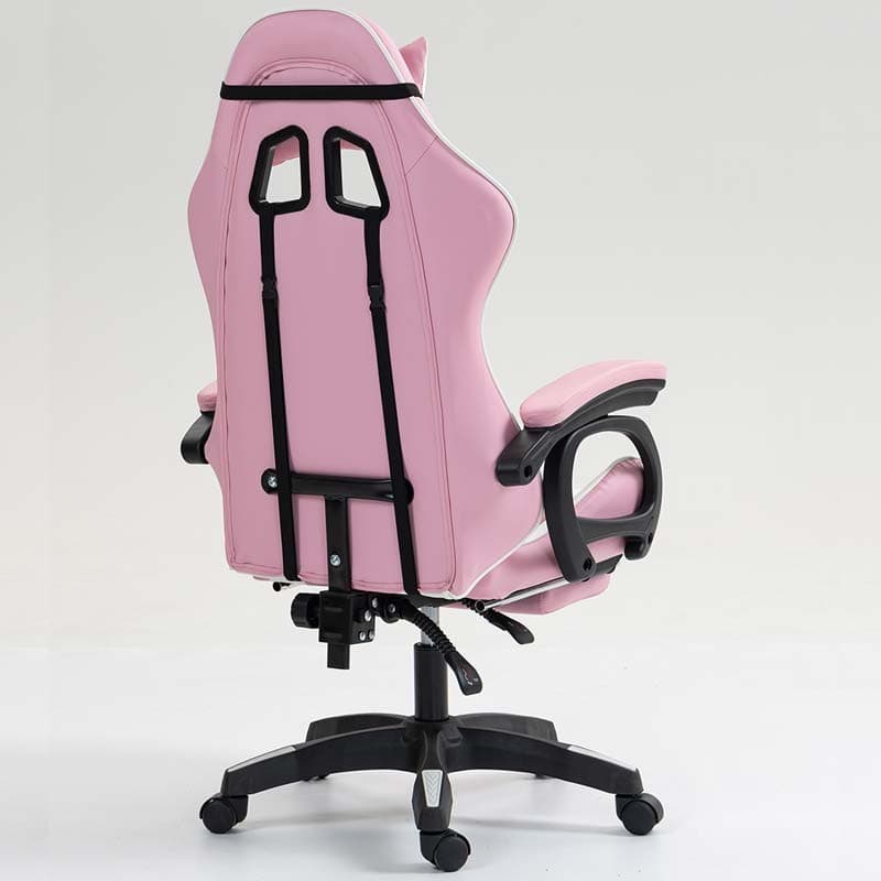 PowerGaming Apoio para pés Cadeira Branco+Rosa