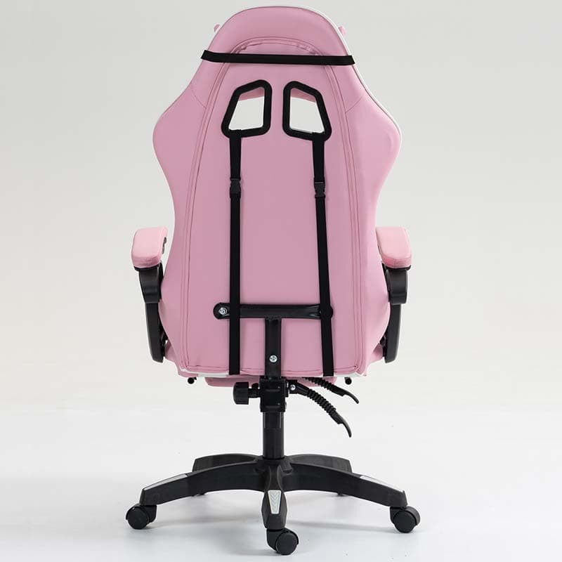 PowerGaming Apoio para pés Cadeira Branco+Rosa