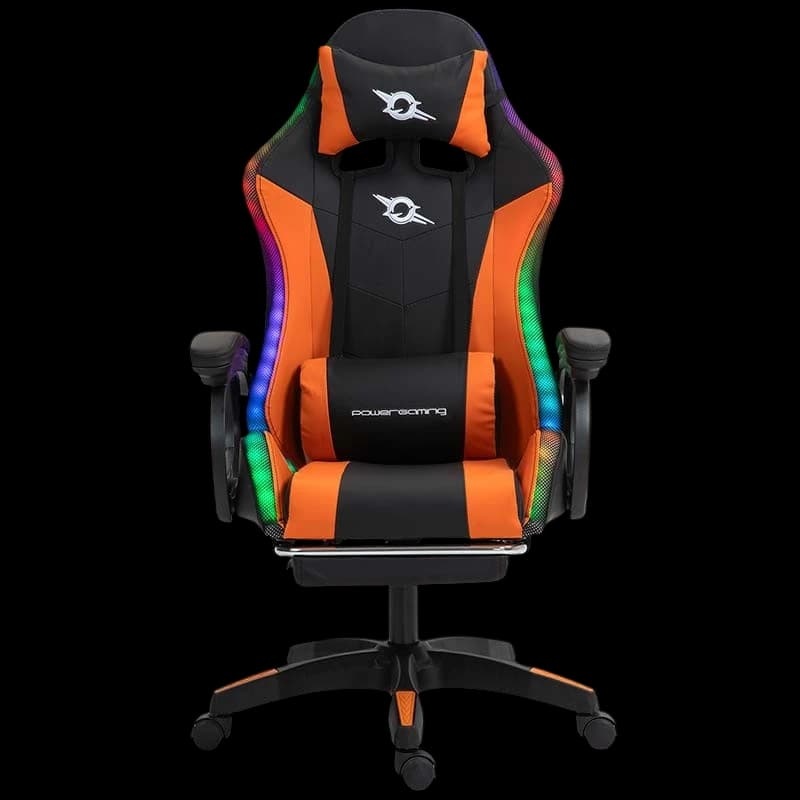 PowerGaming LED RGB Cadeira apoio para pés Preto+Laranja