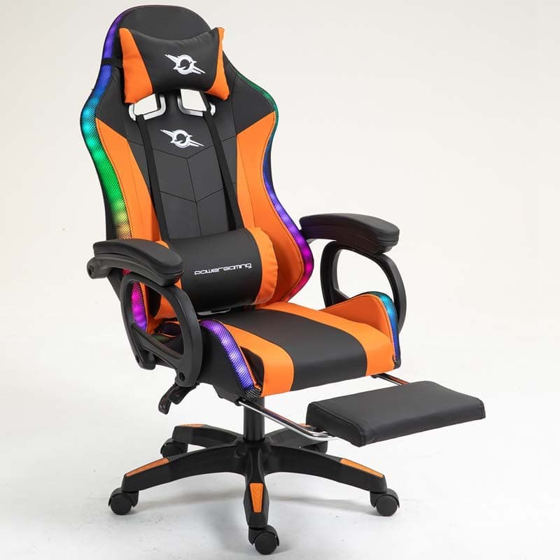 PowerGaming LED RGB Cadeira apoio para pés Preto+Laranja