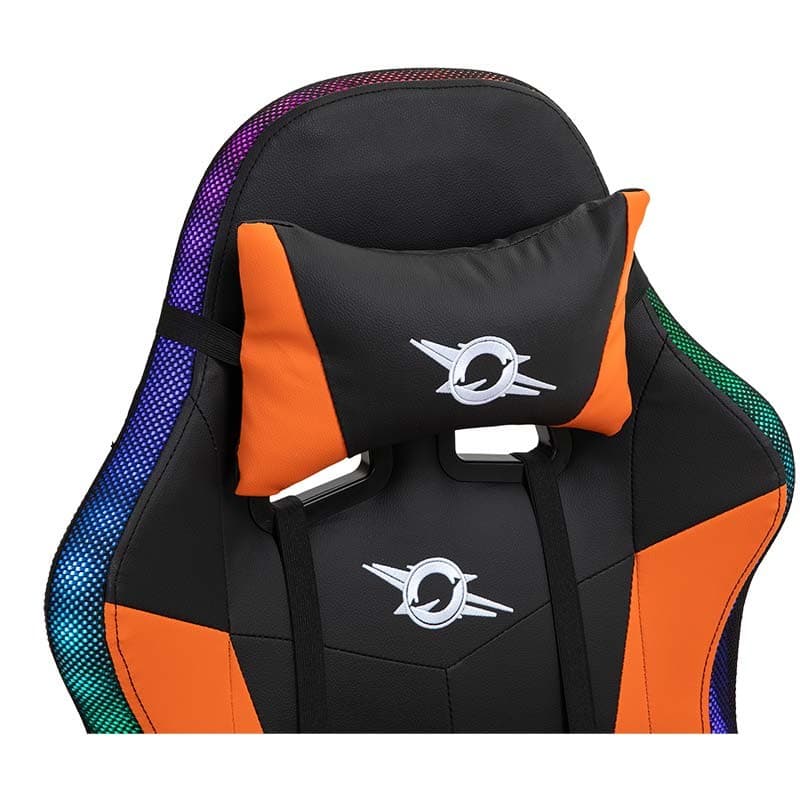 PowerGaming LED RGB Cadeira apoio para pés Preto+Laranja
