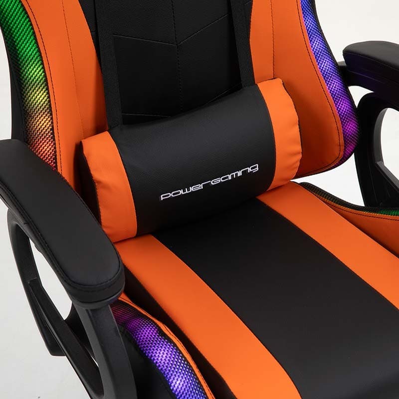PowerGaming LED RGB Cadeira apoio para pés Preto+Laranja