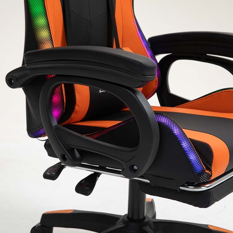 PowerGaming LED RGB Cadeira apoio para pés Preto+Laranja