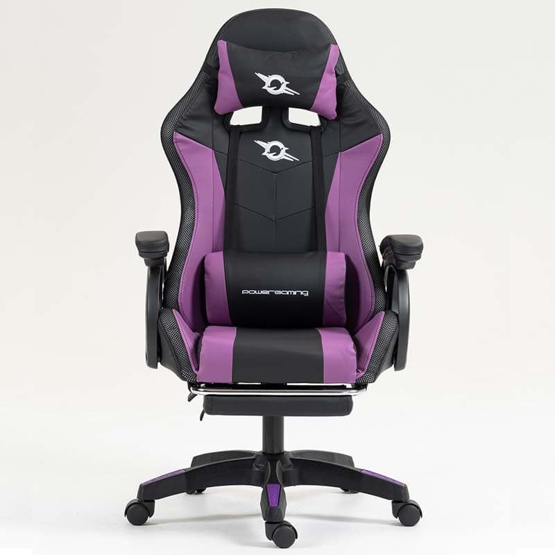 PowerGaming LED RGB Cadeira com apoio para pés Preto+Lilás