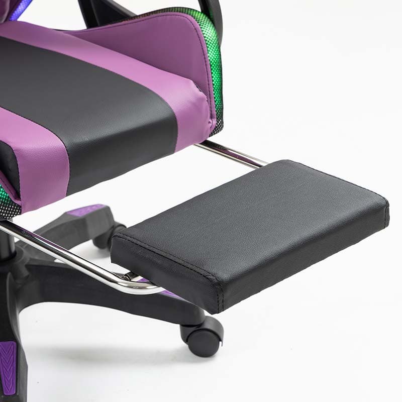 PowerGaming LED RGB Cadeira com apoio para pés Preto+Lilás