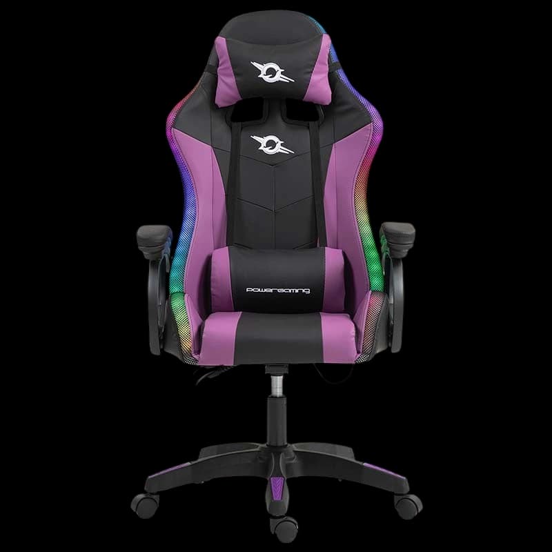 PowerGaming LED RGB Cadeira Preta+Lilás