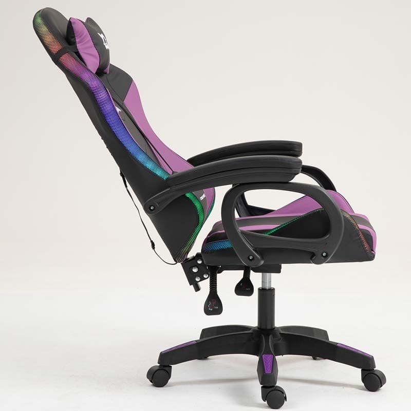 PowerGaming LED RGB Cadeira Preta+Lilás