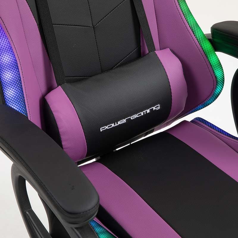PowerGaming LED RGB Cadeira Preta+Lilás