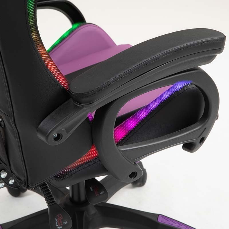PowerGaming LED RGB Cadeira Preta+Lilás