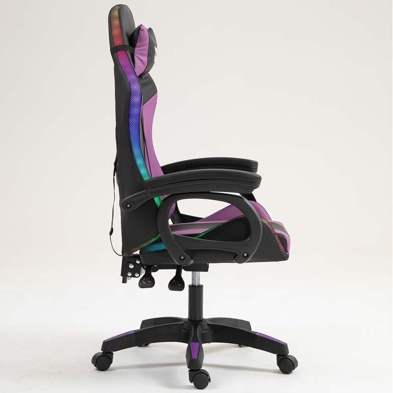 PowerGaming LED RGB Cadeira Preta+Lilás