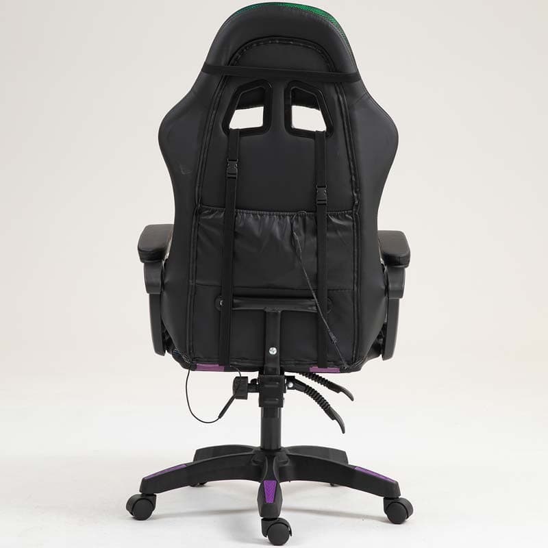 PowerGaming LED RGB Cadeira Preta+Lilás