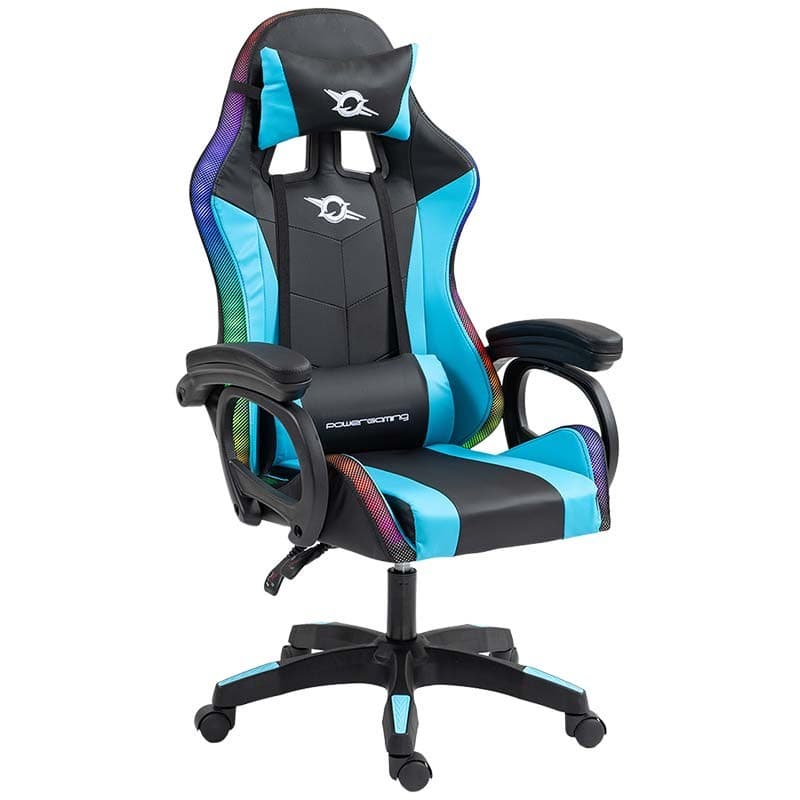 PowerGaming LED RGB Cadeira Preto+Azul