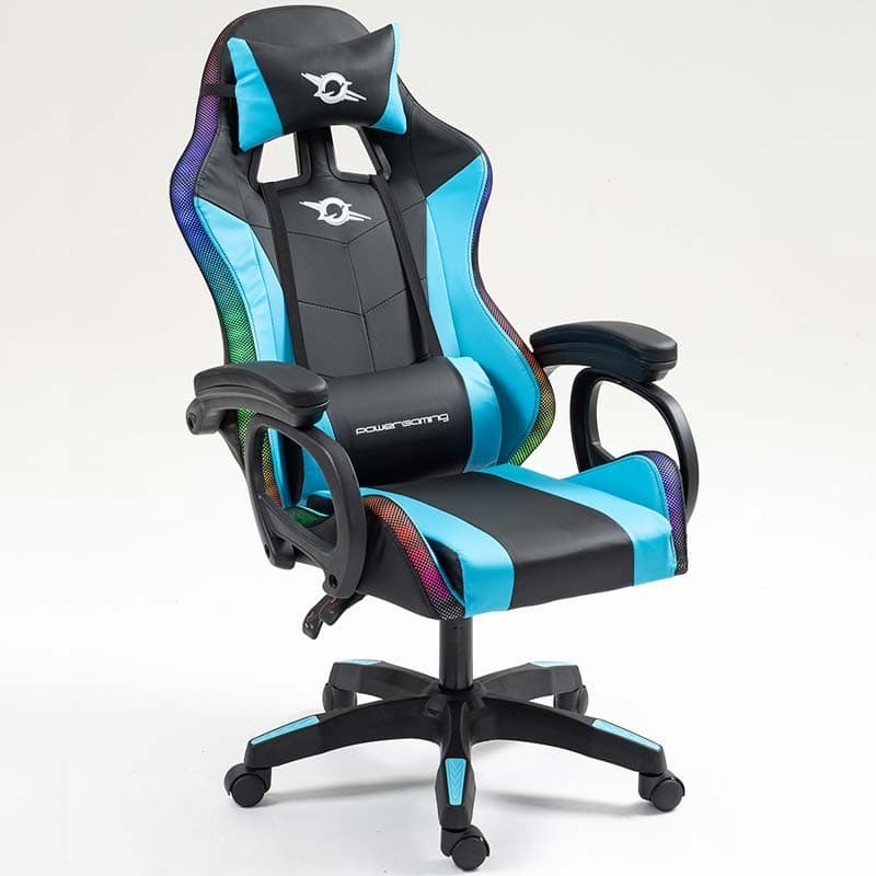 PowerGaming LED RGB Cadeira Preto+Azul