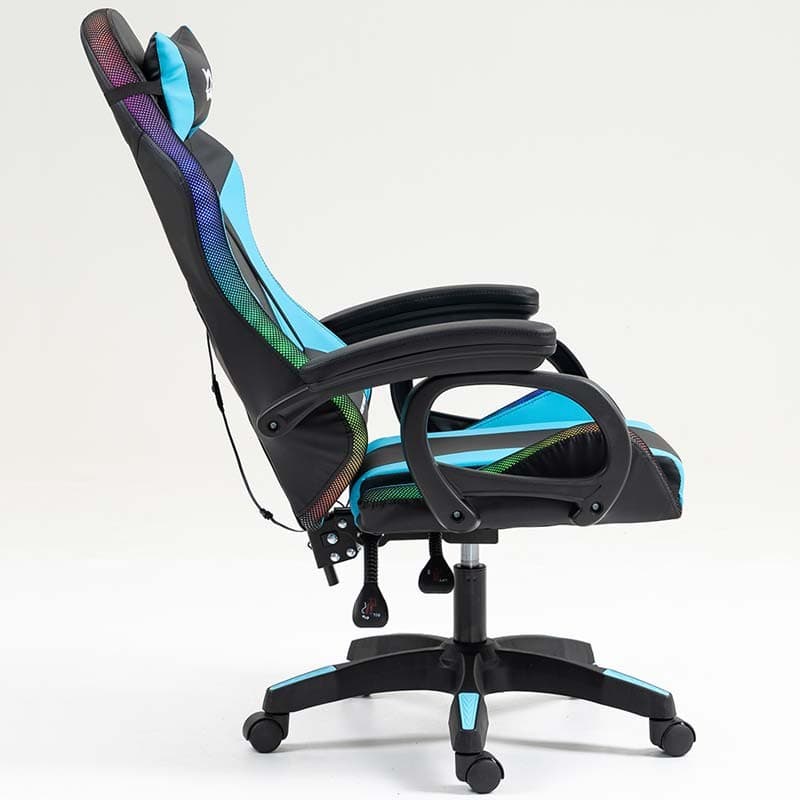 PowerGaming LED RGB Cadeira Preto+Azul
