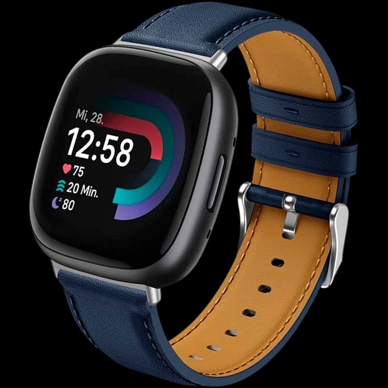 Pulseira Fitbit Versa 3 / Versa 4 Couro Escuro