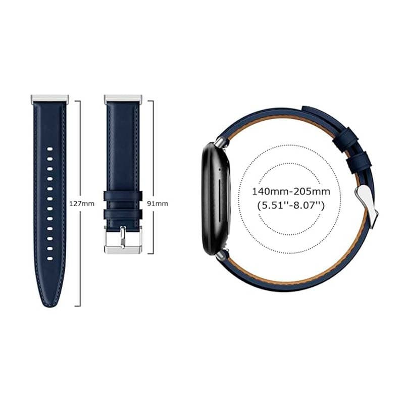 Pulseira Fitbit Versa 3 / Versa 4 Couro Escuro