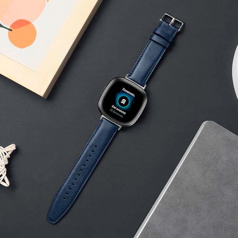 Pulseira Fitbit Versa 3 / Versa 4 Couro Escuro