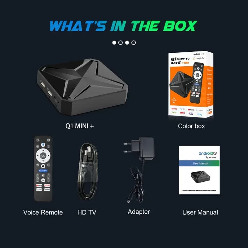 Q1 Mini+ RK3518 2GB/8GB Android 14 - Android TV