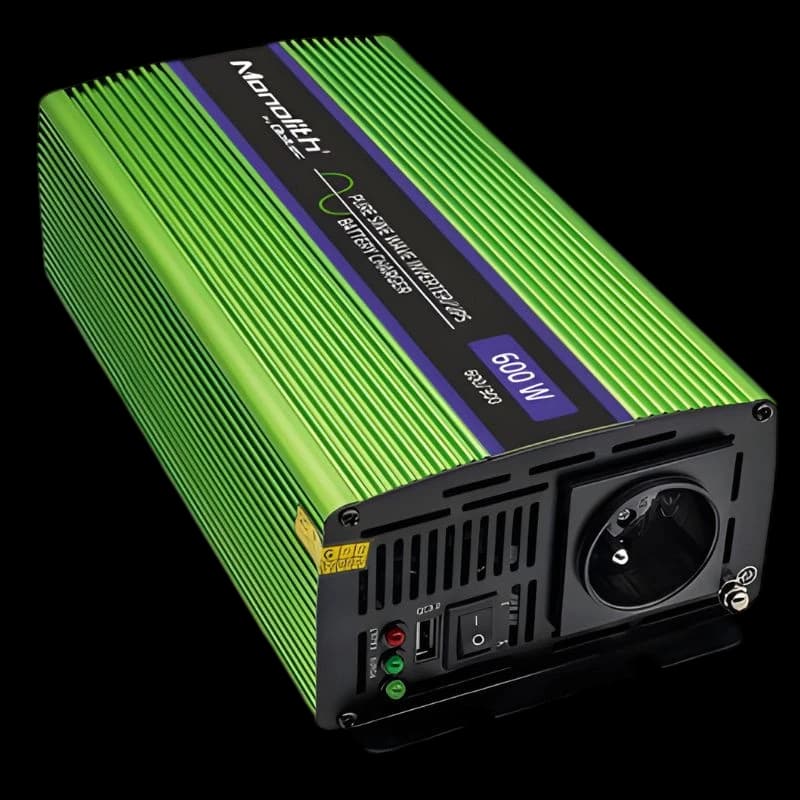 Qoltec Monolith 600 W, Verde - Adaptador e Inversor de Corrente