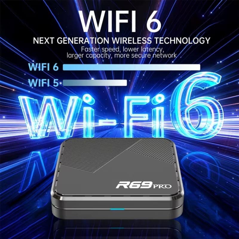 R69 Pro 4GB/64GB 8K WiFi 6 Android 14 Preto - Android TV