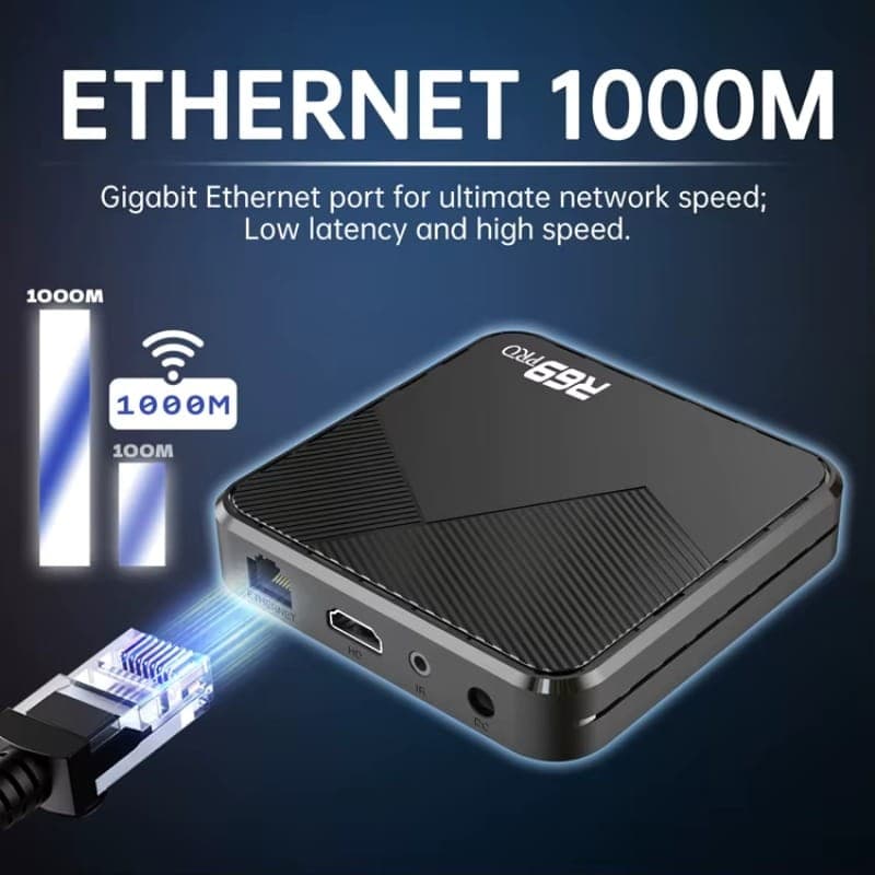 R69 Pro 4GB/64GB 8K WiFi 6 Android 14 Preto - Android TV