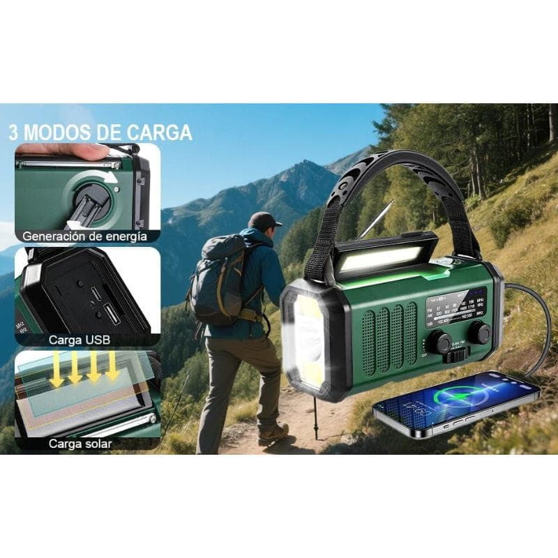 Rádio de Emergência Portátil 20000 mAh