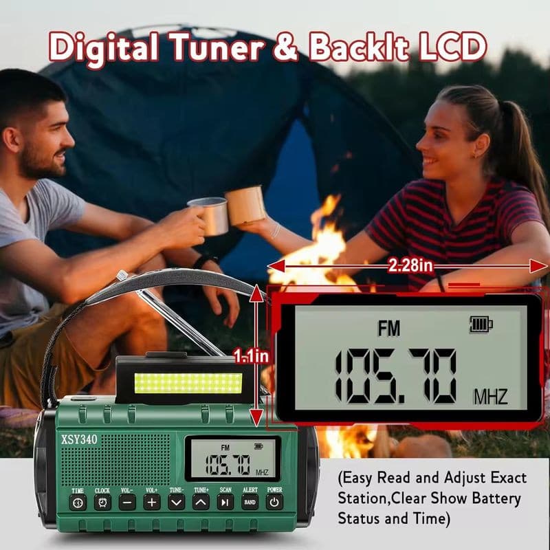 Rádio de Emergência XSY340  Portátil 10000 mAh