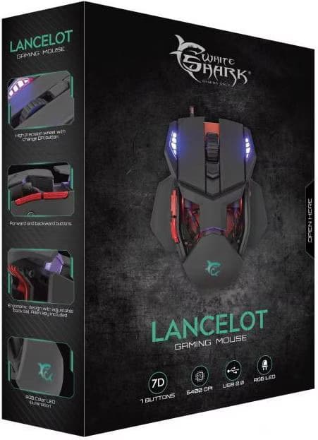 Rato Gaming White Shark Lancelot GM-9002 USB - 6400 DPI