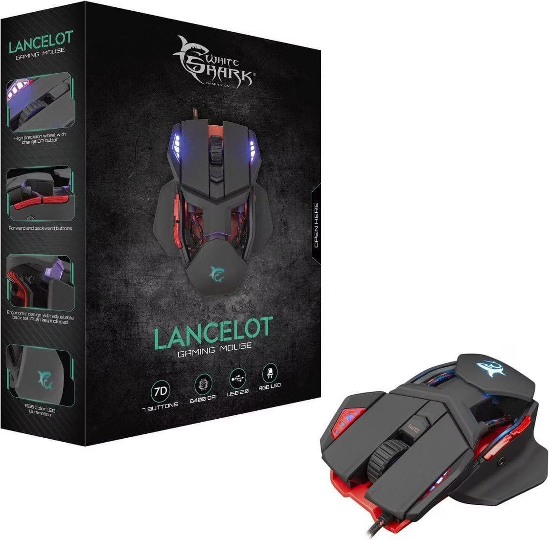 Rato Gaming White Shark Lancelot GM-9002 USB - 6400 DPI