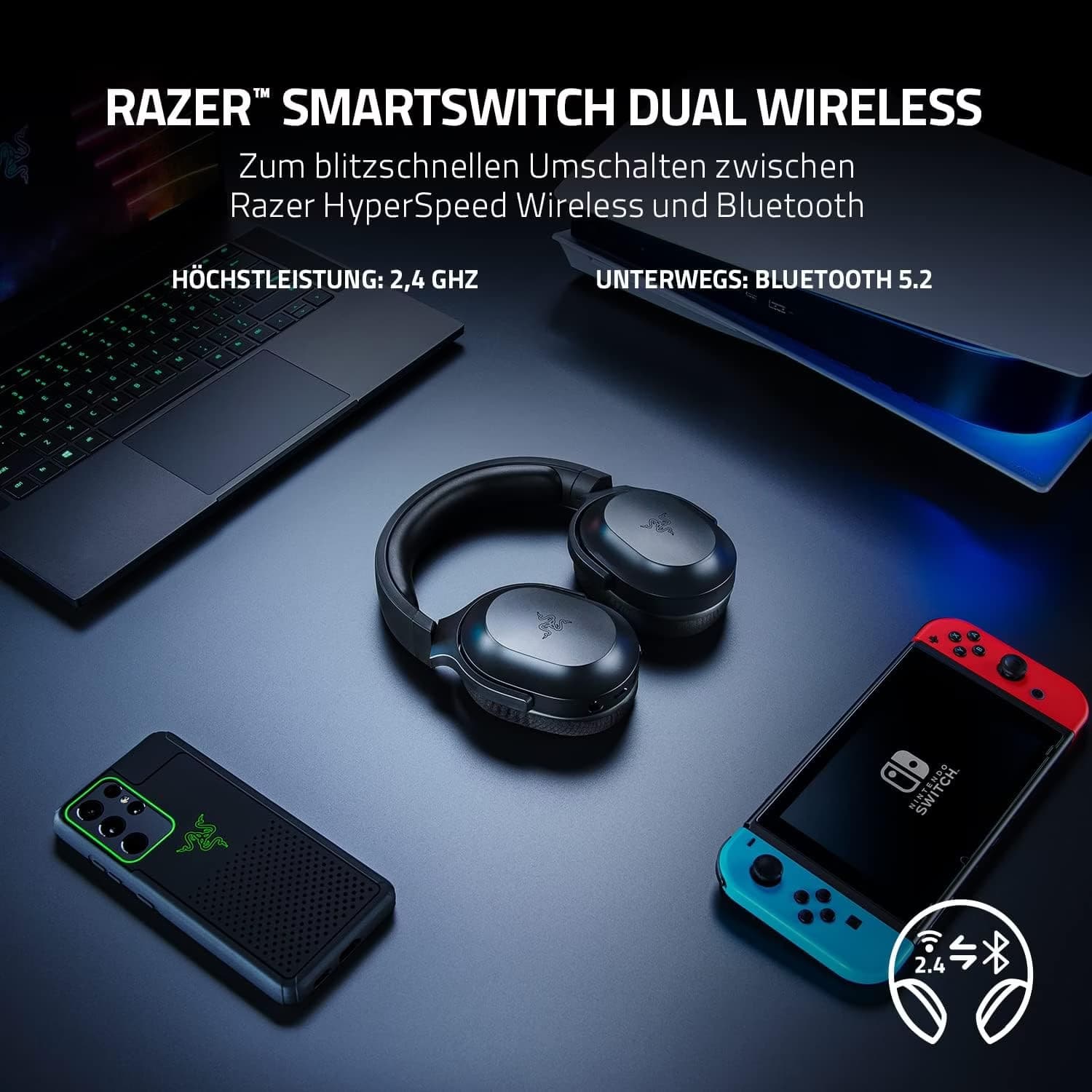 Razer Barracuda X Bluetooth - Auscultadores Gaming