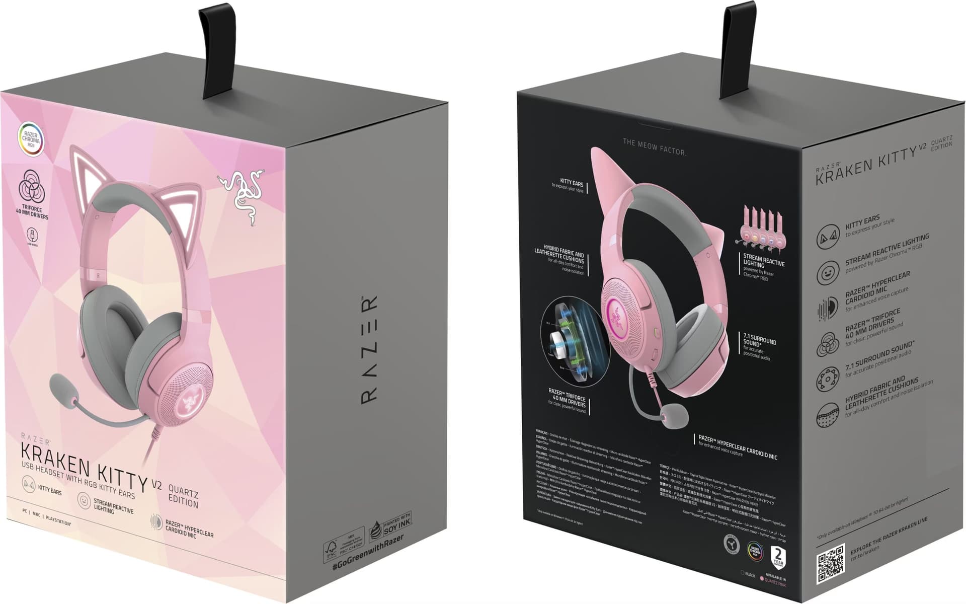 Razer Kraken Kitty V2 USB Rosa