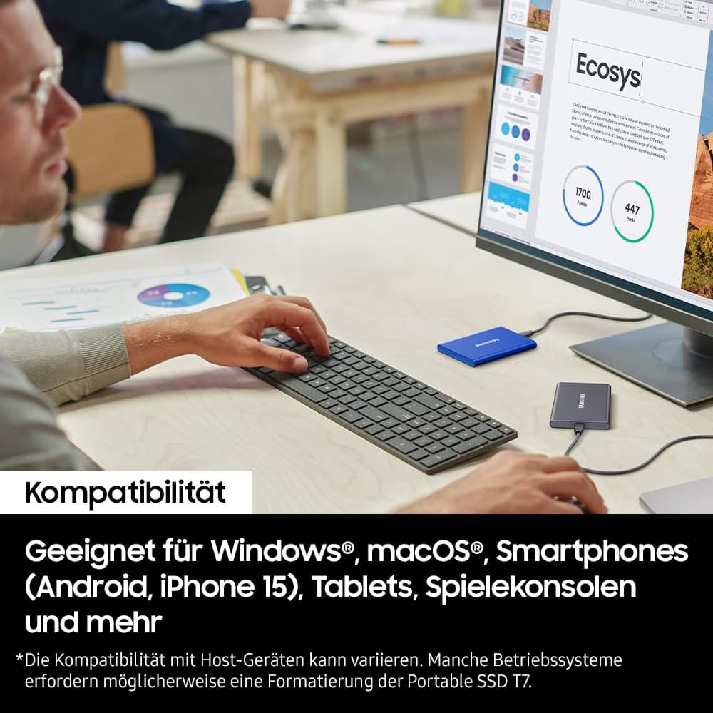 Samsung MU-PC4T0T 4TB USB Type-C 3.2 Gen 2 Cinzento, Titânio