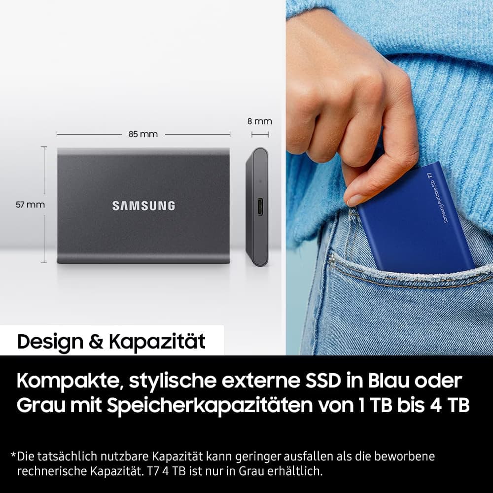 Samsung MU-PC4T0T 4TB USB Type-C 3.2 Gen 2 Cinzento, Titânio