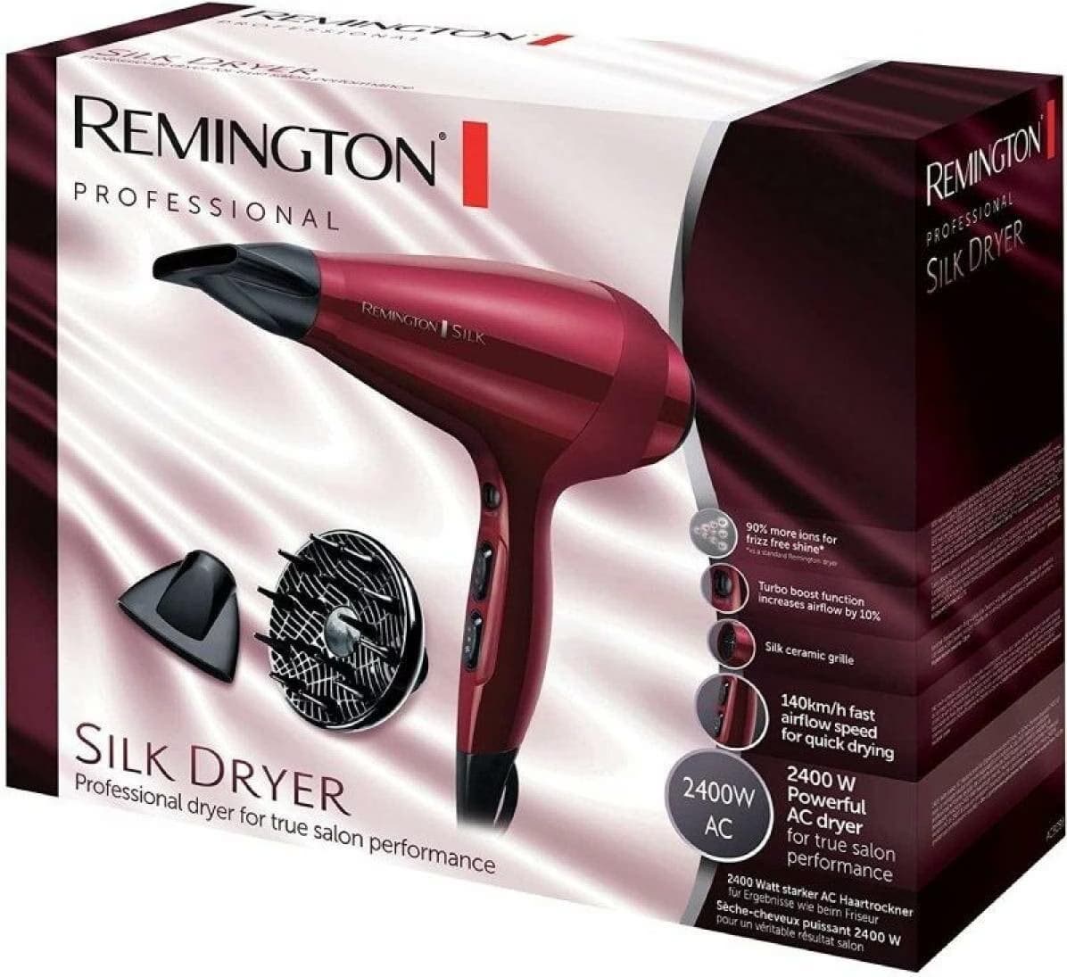 Secador de Cabelo Remington Silk Dryer AC9096 2400W Vermelho