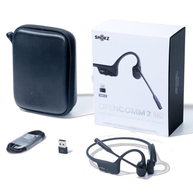 Shokz OpenComm 2 UC USB-A Preto de condução óssea