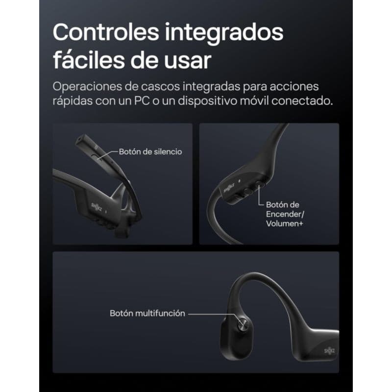 Shokz OpenComm 2 UC USB-A Preto de condução óssea