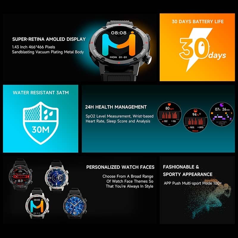 Smartwatch Imiki D2 Preto