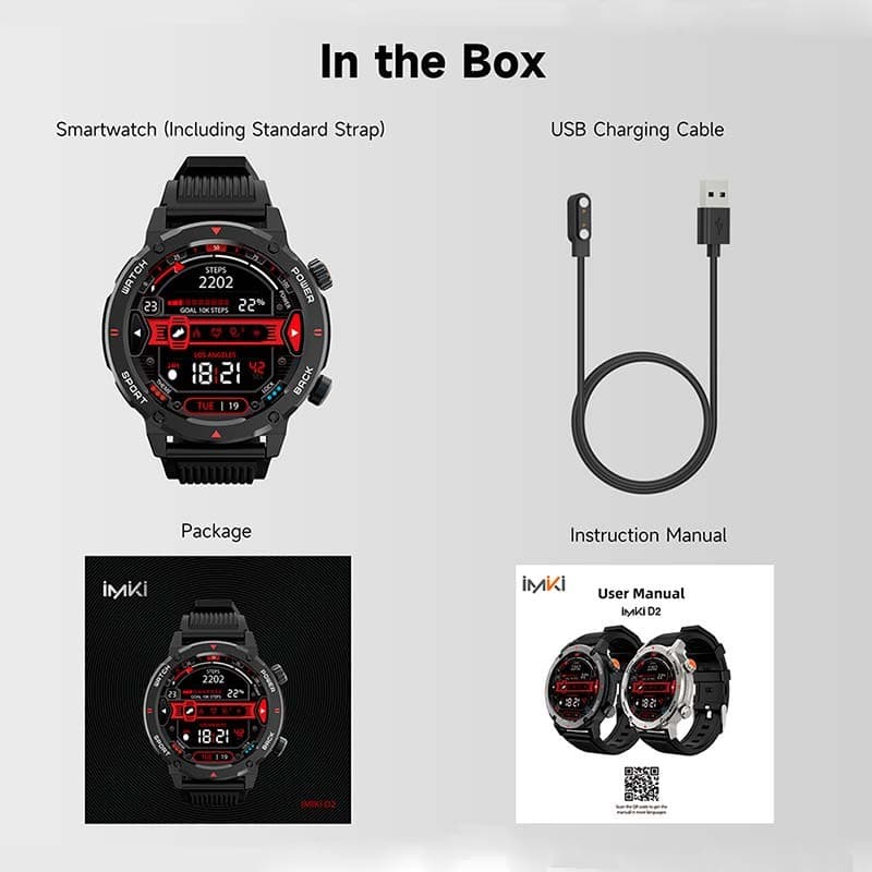 Smartwatch Imiki D2 Preto