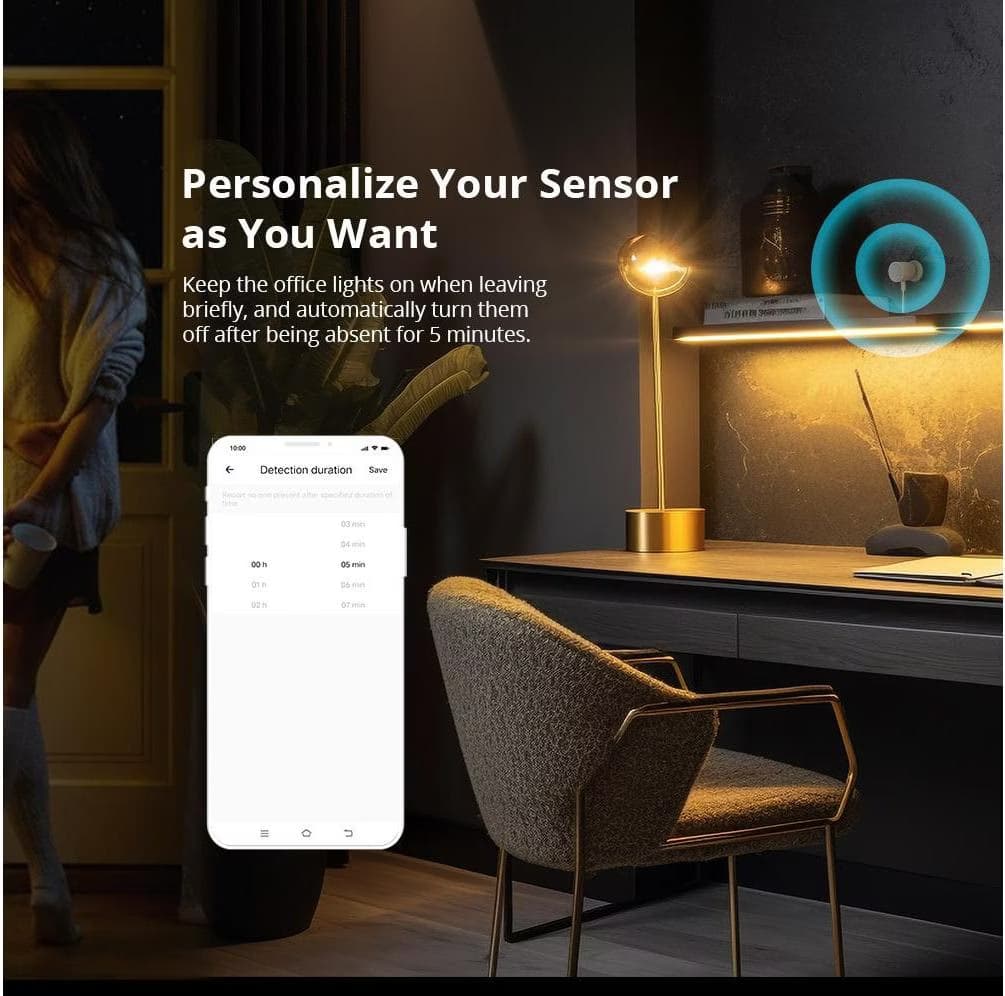 SONOFF SNZB-06P - Sensor de presença humana ZigBee
