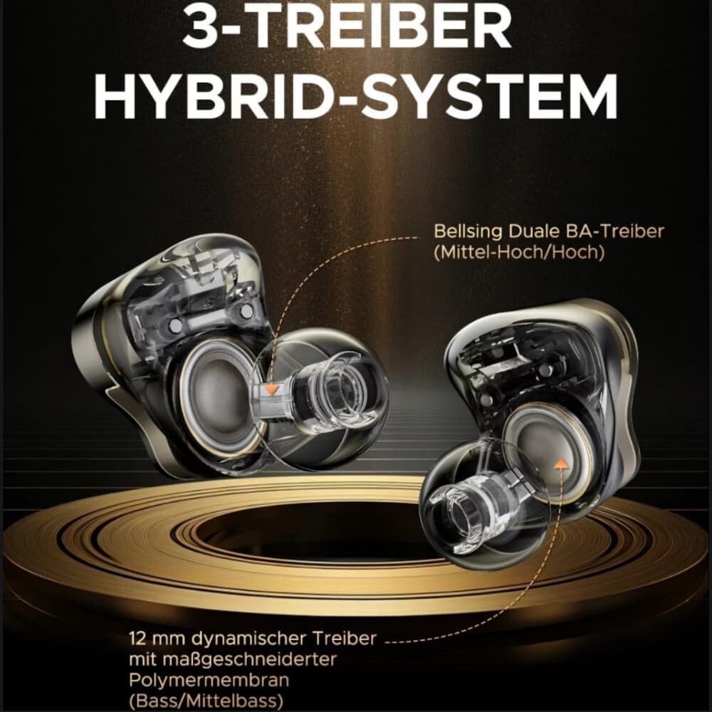 SoundPEATS H3 Preto/Dourado  TWS - Auriculares  Bluetooth