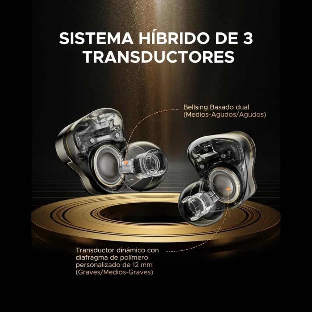 SoundPEATS H3  TWS Titanium/Black - Auriculares Bluetooth