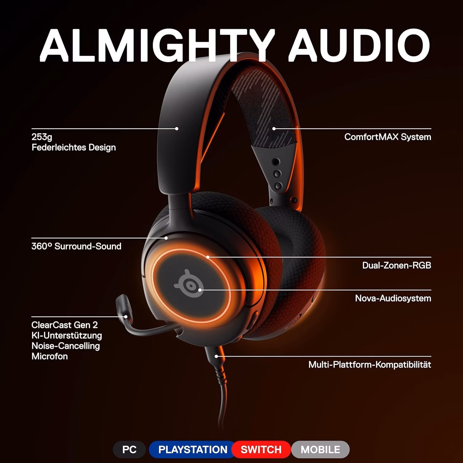 Steelseries Arctis Nova 3 Preto – Auscultadores com fio