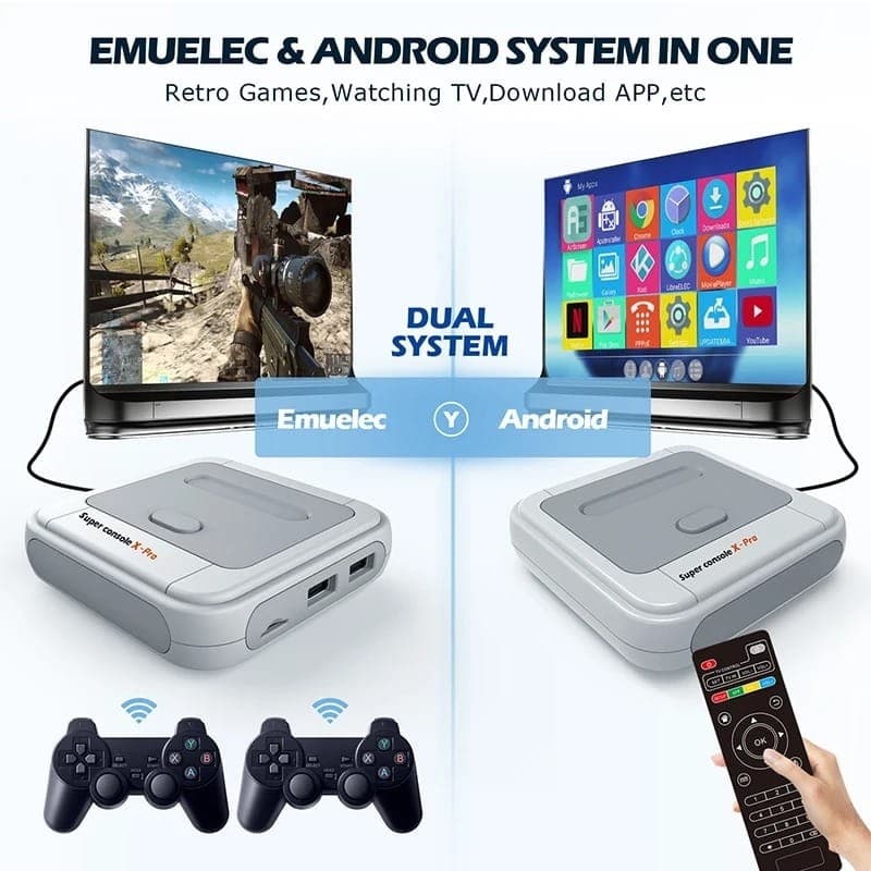 Super Console X Pro 1GB/8GB Dual OS + Cartão de 64GB