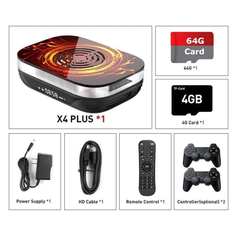 Super Console X4 Plus 4GB/32GB Triple OS + Cartão de 64GB
