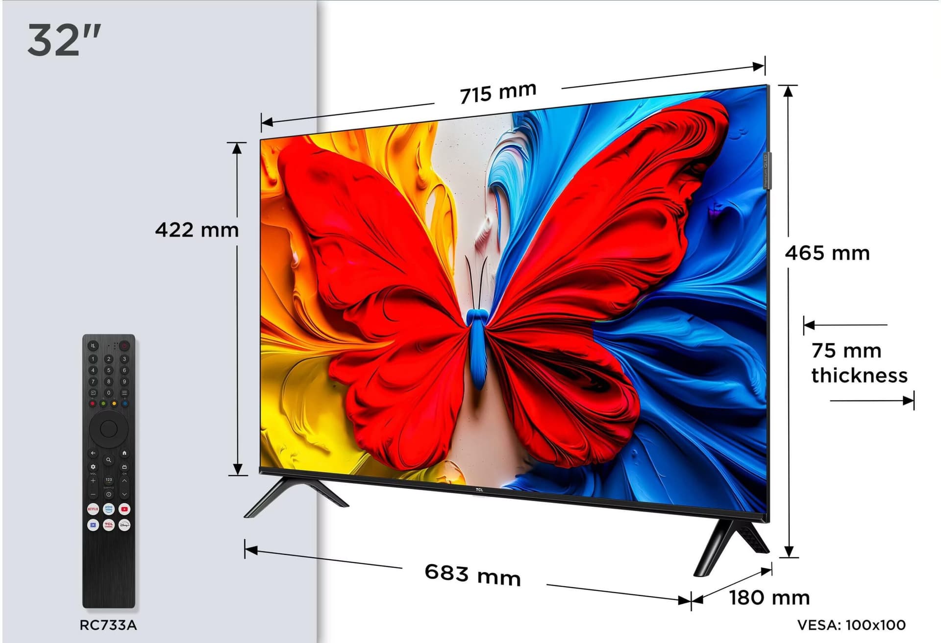 TCL 32S5K 32" Full HD QLED Smart TV Wifi Preto