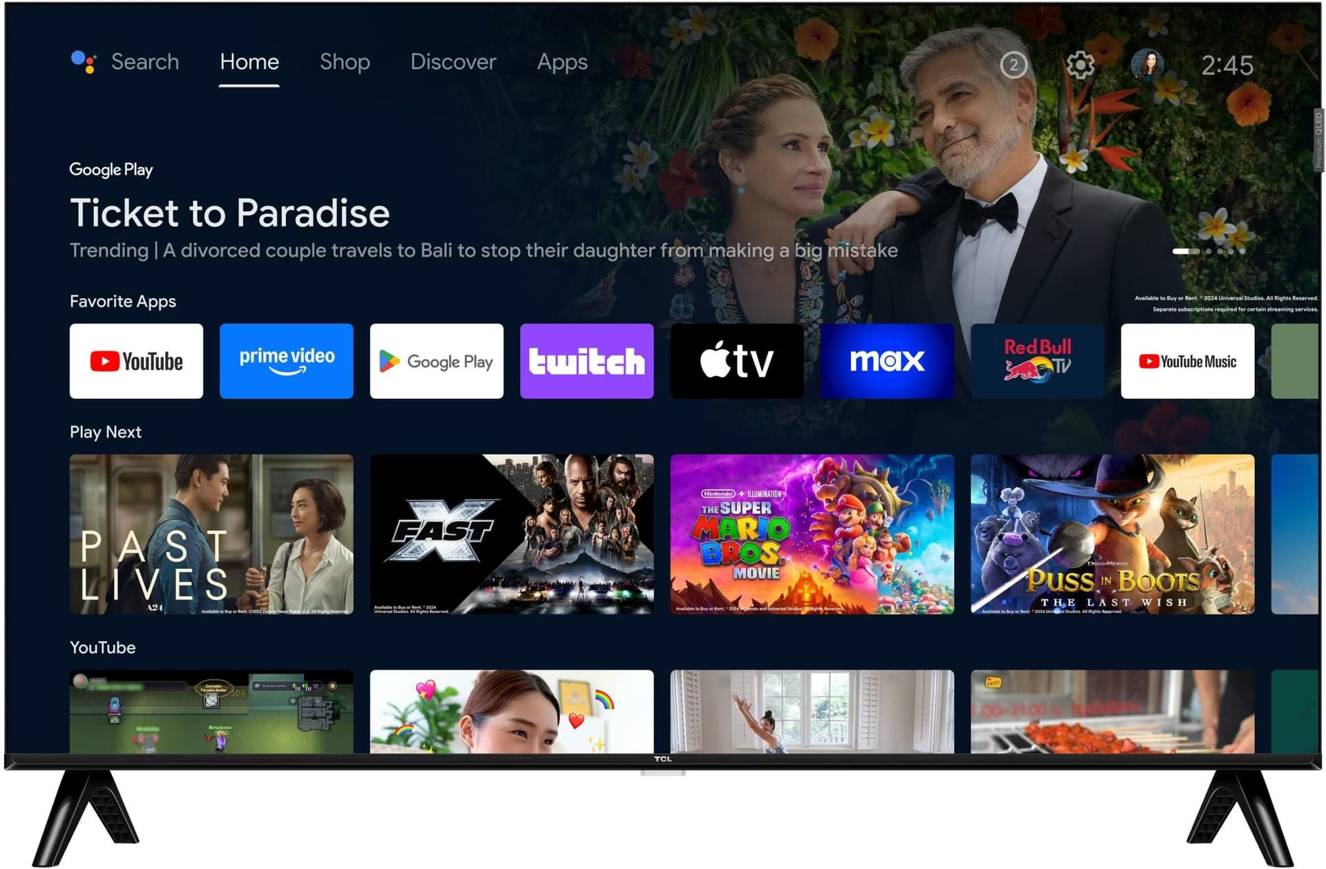 TCL 40S5K 40" Full HD QLED Smart TV Wifi Preto
