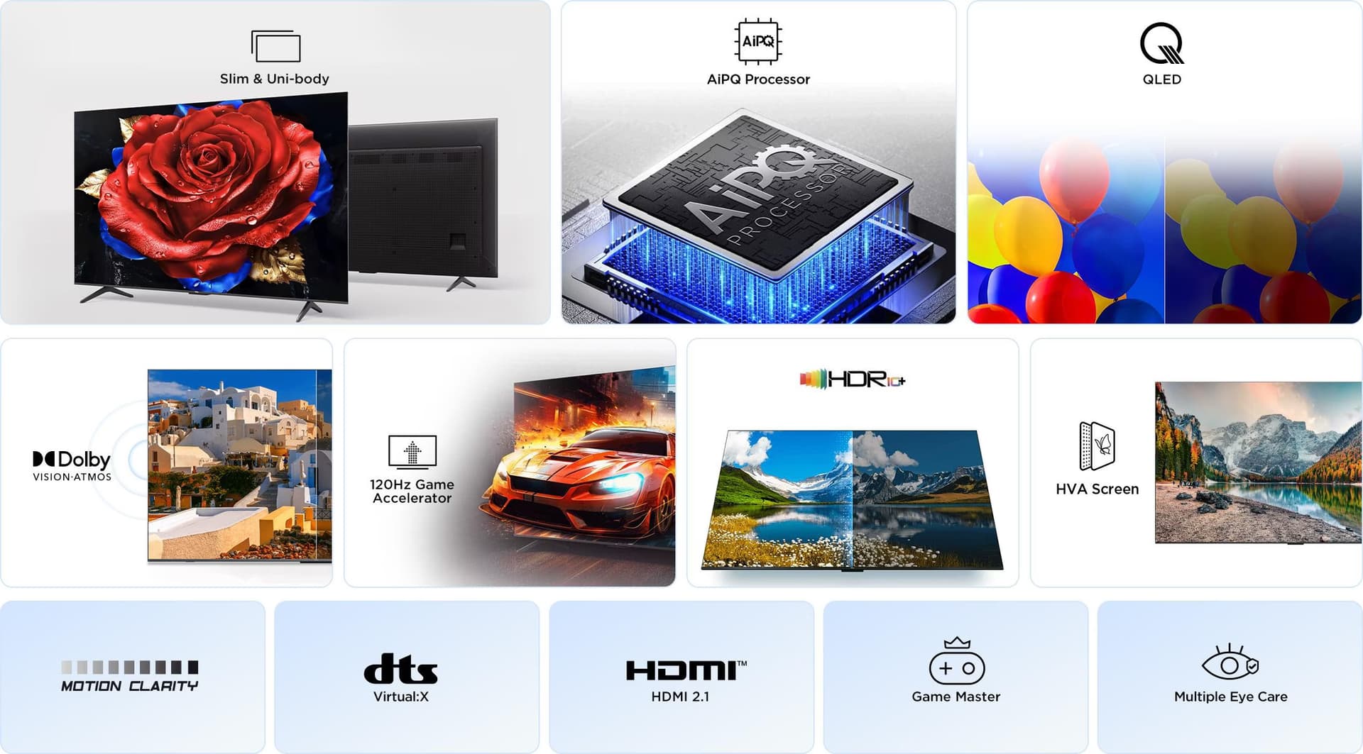 TCL 50P7K 50" 4K UHD QLED Smart TV Preto