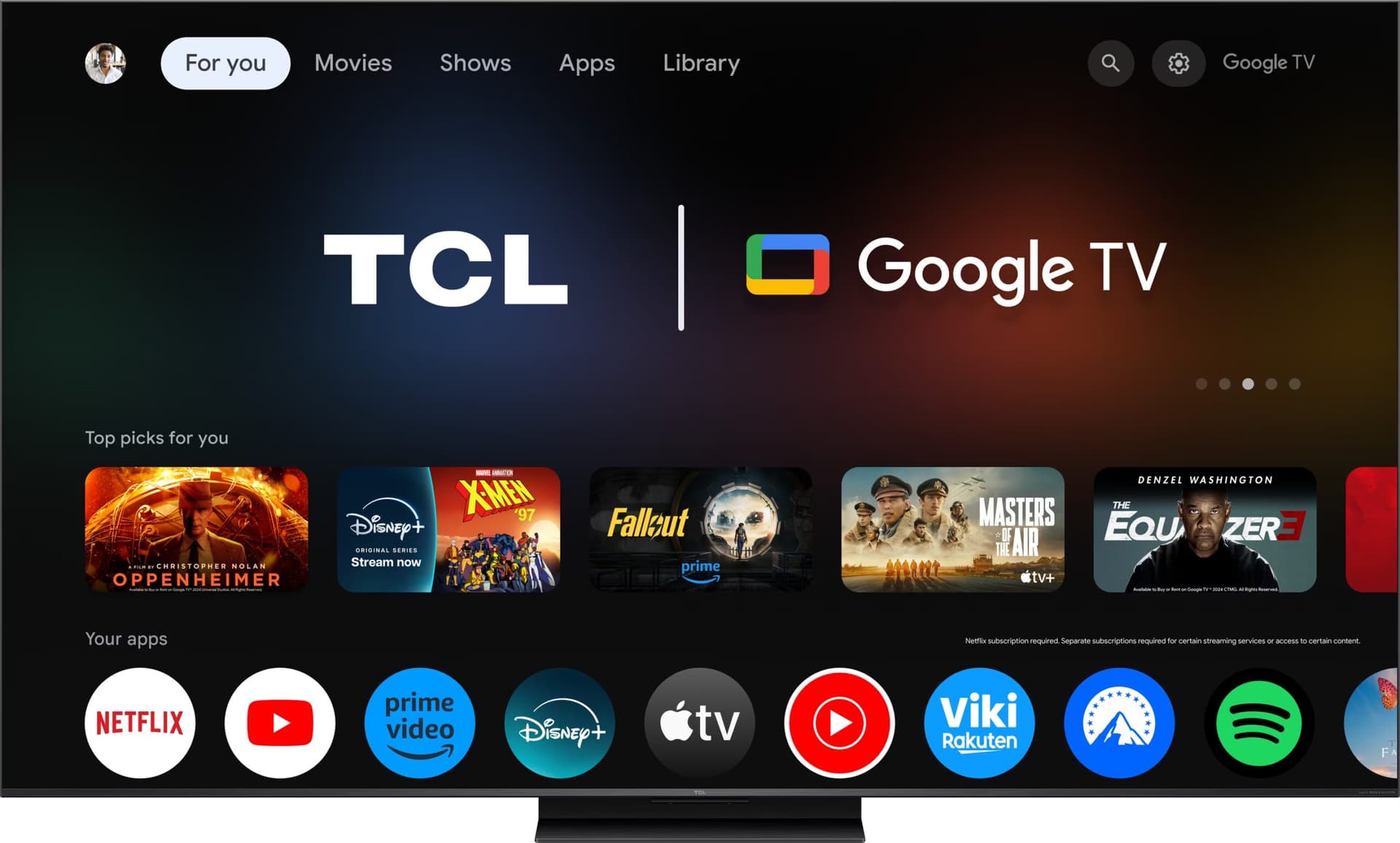 TCL 75C7L Smart TV QD-Mini LED 75" 4K Google TV Preto
