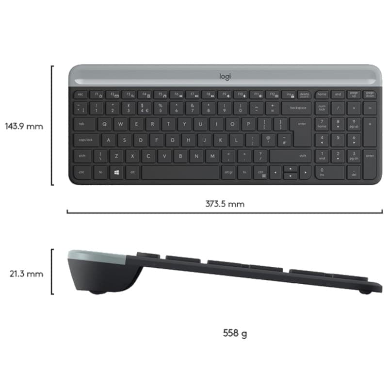 Teclado e rato sem fios Logitech MK470 Grafite